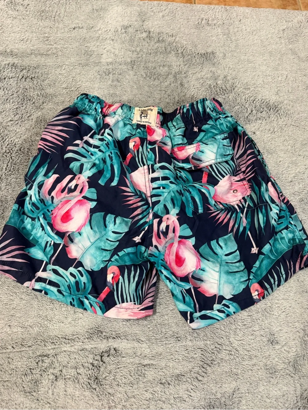 The endless summer size medium Men's Tropical Flamingo Swim Shorts - Pink & Teal
